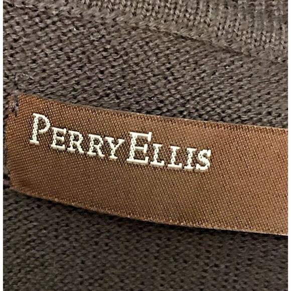 Perry Ellis Argyle Sweater Vest Men's XL Brown Diamond Print Preppy Pullover Top - Picture 5 of 8